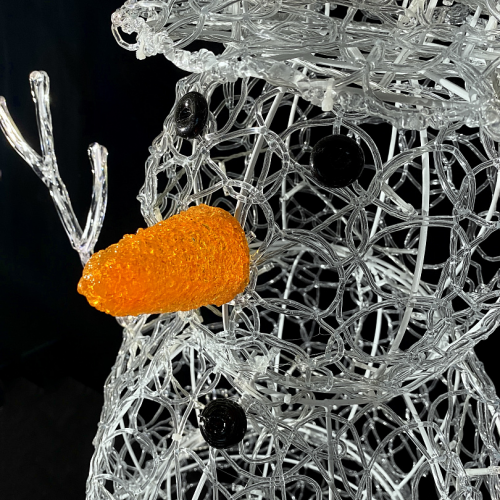 Снеговик светодиодный с мерцающим диодом 90*50 см., тепло-белое свечение, прозрачный провод, IP 20, Winner (51ww)