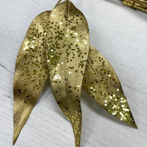 Ветвь Лавр Императорский 120 см., золото, 1 шт., Christmas DeLuxe (87502)