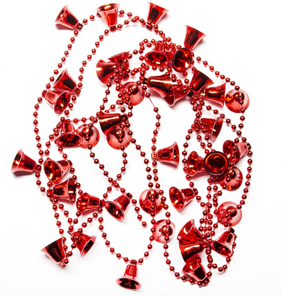 Украшение цепь с колокольчиками  3 метра, цвет красный (522029)
