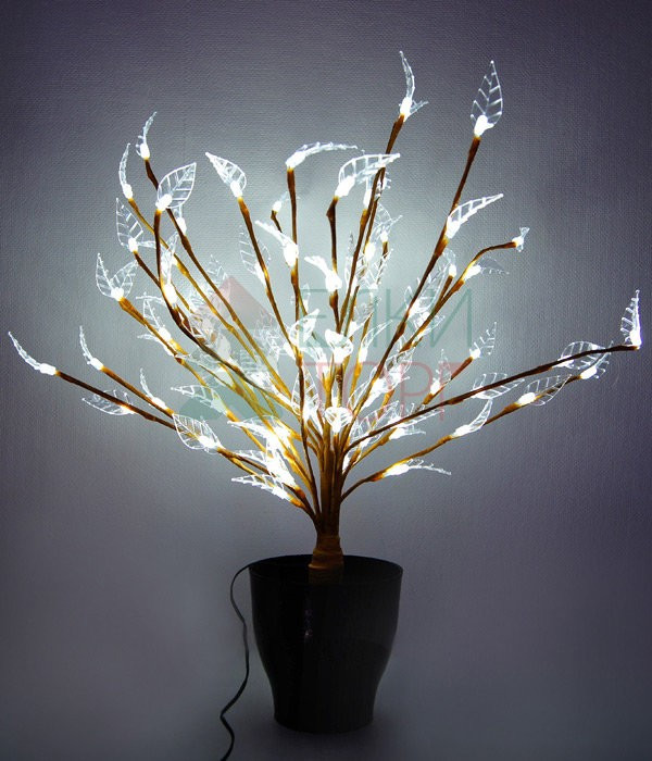 Светодиодная композиция Цветок в горшке 60 см., 24V, 96 белых LED ламп, Beauty Led(JY73001A) в Белгороде