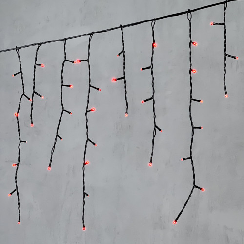 Светодиодная бахрома 3,1*0,5 м., 150 красных LED ламп, черный провод ПВХ, LTC (PIL150-11-2R) в Санкт-Петербурге