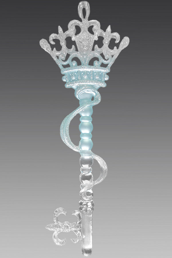 Украшение "Ключ серебряно-голубой", (161031)