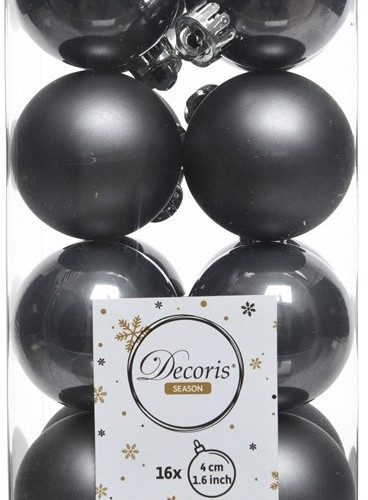 Набор пластиковых шаров Милена 40 мм, стальной, 16 шт, Kaemingk (021735)