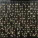 Светодиодный облегченный занавес 2*1.5 м., 220V, 300 теплых белых LED ламп, прозрачный ПВХ провод, Rich LED (RL-CS2*1.5-T/WW)