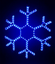 Светодиодная фигура Снежинка 50 см., 220V, 144 синих LED ламп, прозрачный дюралайт, BEAUTY LED (LC-1