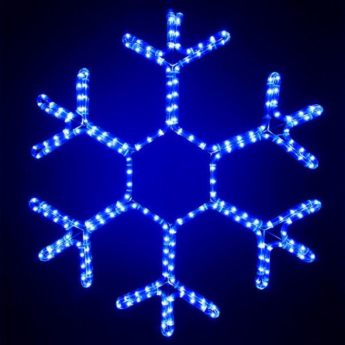 Светодиодная фигура Снежинка 50 см., 220V, 144 синих LED ламп, прозрачный дюралайт, BEAUTY LED (LC-1
