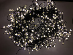 Светодиодная нить Капли 240 белых ламп, 6 м., 24В, черный провод, LUCA (84916)