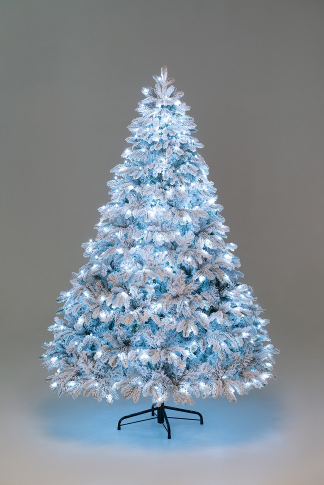 Искусственная елка Камчатская заснеженная 270 см., 749 холодных белых Led ламп., литая хвоя+пвх, ЕлкиТорг (178270)