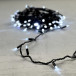  Светодиодная гирлянда с колпачком 100 холодных белых LED ламп 10 м., мерцание, 24В., черный провод ПВХ, IP65, LTC (PST100BLWCAP-11-1W) 