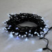  Светодиодная гирлянда с колпачком 100 холодных белых LED ламп 10 м., мерцание, 24В., черный провод ПВХ, IP65, LTC (PST100BLWCAP-11-1W) 