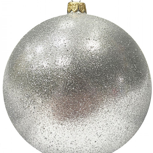 Шар пластиковый Искристый, 115 мм., 1 шт., серебро, ПромЕлка (ШИПЛ-115Silver)