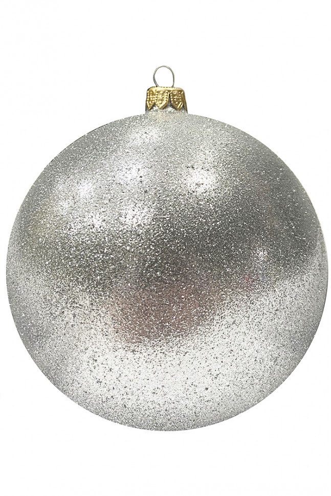 Шар пластиковый Искристый, 115 мм., 1 шт., серебро, ПромЕлка (ШИПЛ-115Silver)