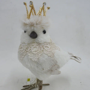 Декоративная фигура Птичка Синичка 14*8*19 см., белый, пенопласт, Christmas DeLuxe (14323)