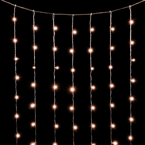 Светодиодный занавес 2*2 м., 400 экстра теплых белых LED ламп, облегченный, прозрачный провод ПВХ, Beauty led (PCL400NOT-10-2EWW)   в Белгороде