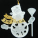Украшение&quot;Снеговик&quot; цвет золото-белый ,10 см, (120413)