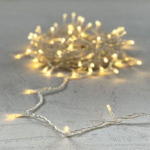 Светодиодная нить 100 теплых белых LED ламп, 10 м., 220-230В., прозрачный провод ПВХ, LTC (PST100-10-2WW)