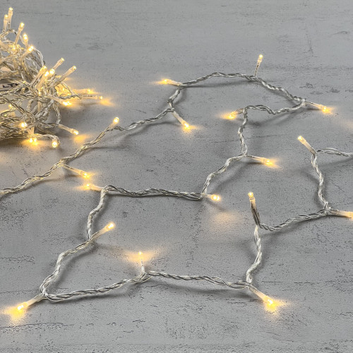 Светодиодная нить 100 теплых белых LED ламп, 10 м., 220-230В., прозрачный провод ПВХ, LTC (PST100-10-2WW) в Санкт-Петербурге