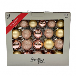 Набор стеклянных шаров Розовое шампанское 42 шт., Christmas DeLuxe (87164)
