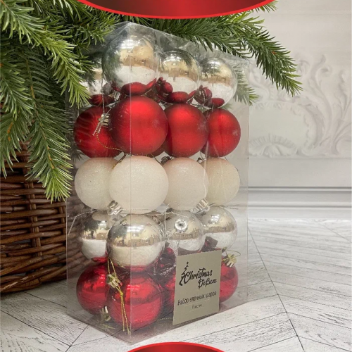 Набор пластиковых шаров Толледо 60 мм., 30 шт., Christmas DeLuxe (89768)