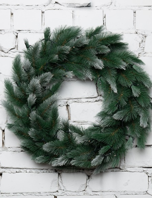 Рождественский венок Сибирский Кедр 60 см., леска, 60 теп.белых ламп., ЕлкиТорг (52113)