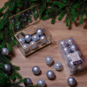 Набор пластиковых шаров Милена 40 мм, голубая вода, 16 шт, Kaemingk (021736)