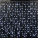 Светодиодный облегченный занавес 2*1.5 м., 220V, 300 холодных белых LED ламп, прозрачный ПВХ провод, Rich LED (RL-CS2*1.5-T/W)