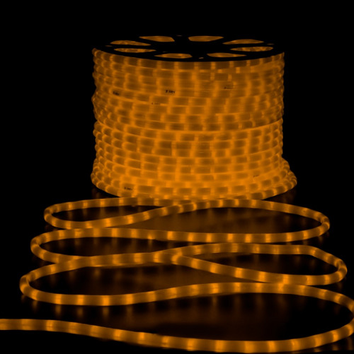 Дюралайт светодиодный 2-х проводной, диаметр 13 мм., 220В, желтые LED лампы 36 шт на 1 м., бухта 100 м., матовый, статика, Teamprof (TPF-DL-2WHM-100-240-Y) в Санкт-Петербурге