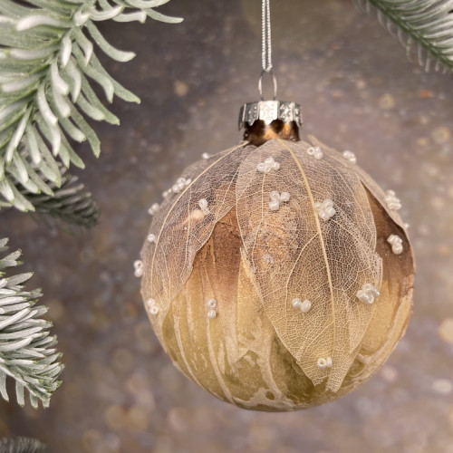 Набор стеклянных шаров Райский сад 80 мм., 12 шт., песочный, Christmas DeLuxe (86802) 