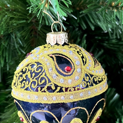 Стеклянный шар Кружево Востока, 1 шт., черный, Irena CO (91715)