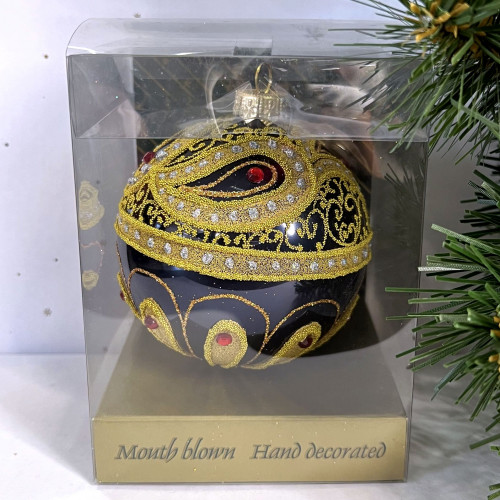 Стеклянный шар Кружево Востока, 1 шт., черный, Irena CO (91715)