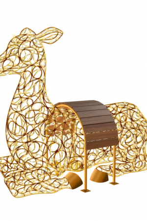 Светодиодная фигура Олениха с лавочкой 140 см., Сад Радости (SR044)