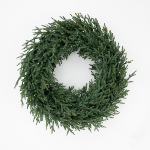 Хвойный Венок Лесная симфония 90 см., микро LED лампы, 100% литая хвоя, ЕлкиТорг (52121)