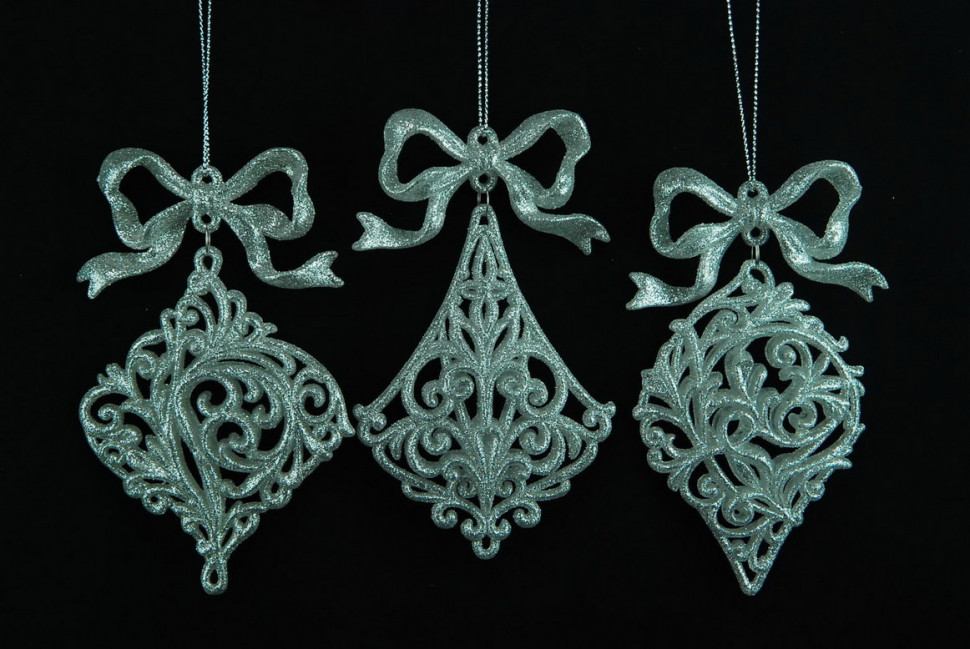 Украшение "Подвеска" цвет серебро,3 вида,цена за 1 шт.12 см, (150035)