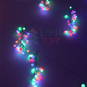 Светодиодная гирлянда &quot;Грозди винограда&quot; 3*0.3 м., 220V, 256 разноцветных LED ламп, прозрачный ПВХ, Beauty Led (JY1008)