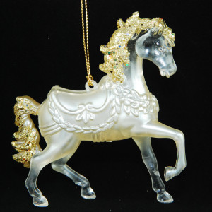 Украшение&quot;Лошадка&quot; цвет сребро-золото 12 см, (121007)