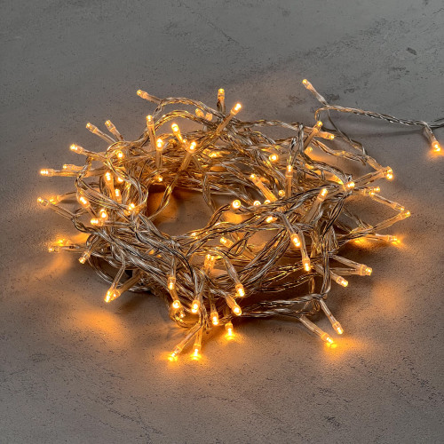 Светодиодная нить 100 экстра теплых белых LED ламп, 10 м., 220-230В., прозрачный провод ПВХ, LTC (PST100-10-2EWW) в Санкт-Петербурге