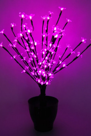 Светодиодная композиция Цветок в горшке, цветы сакуры 60 см., 24V, 96 розовых LED ламп, Beauty Led (JY73007B)