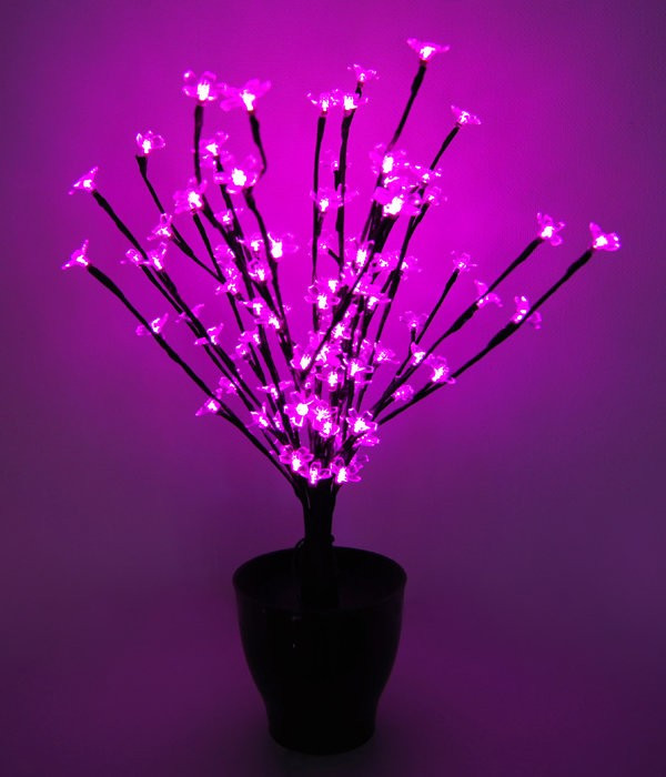 Светодиодная композиция Цветок в горшке, цветы сакуры 60 см., 24V, 96 розовых LED ламп, Beauty Led (JY73007B) в Белгороде