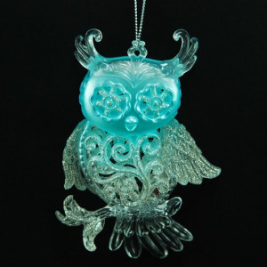 Украшение &quot;Сова, цвет серебряно-голубая&quot;, (150245)