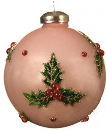 Набор стеклянных шаров Рождественская история 80 мм, розовый, 3 шт., Kaemingk (061398/1)