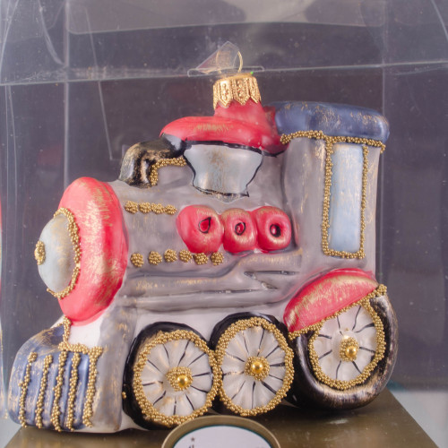 Елочное украшение Паровоз-Экспресс h-10 см., стекло, Витус (51064)