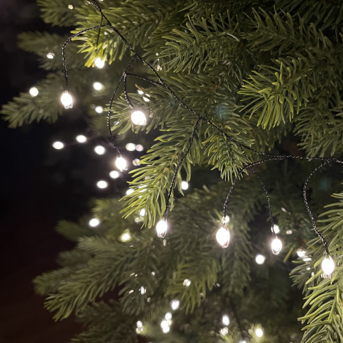 Светодиодная нить-роса Капли Luca Snake Grande 15 м., 600 экстра белых ламп, 24В, черный провод, LUCA (84918)