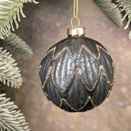 Набор стеклянных шаров Фригат 80 мм., 12 шт., синий, Christmas DeLuxe (85685-87189)