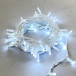 Светодиодная гирлянда с колпачком 75 холодных белых LED ламп 10 м., 24В., белый каучуковый провод, IP65, LTC (LL75-8-1W)