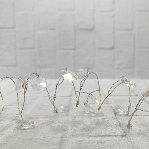 Гирлянда на батарейках Кристаллы 20 теплых белых ламп, 2 м., Christmas DeLuxe (87419)