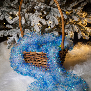 Мишура Хамелеон д.100 мм., дл.2 м.,синий, КАЗ КОМ (Г-235/синий)