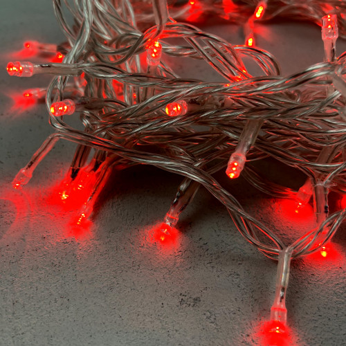 Светодиодная нить 100 красных LED ламп, 10 м., 220-230В., прозрачный провод ПВХ, LTC (PST100-10-2R) в Санкт-Петербурге