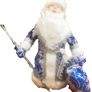 Дед Мороз под елку 40 см гжельв упаковке, Батик (ДМ-04)