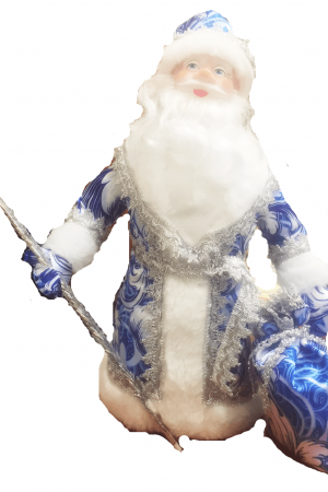 Дед Мороз под елку 40 см гжельв упаковке, Батик (ДМ-04)