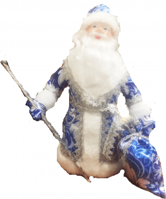 Дед Мороз под елку 40 см гжельв упаковке, Батик (ДМ-04)
